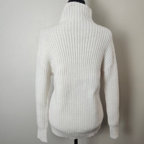 GAP Women's Mock Neck Wool Alpaca Blend X-Small Cream Sweater - Picture 4 of 10